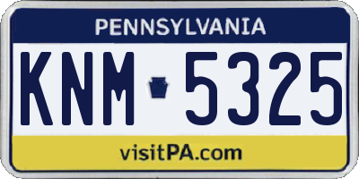 PA license plate KNM5325