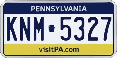 PA license plate KNM5327