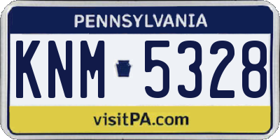 PA license plate KNM5328