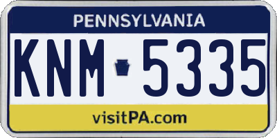 PA license plate KNM5335