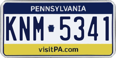 PA license plate KNM5341