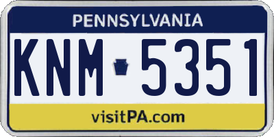 PA license plate KNM5351