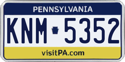 PA license plate KNM5352