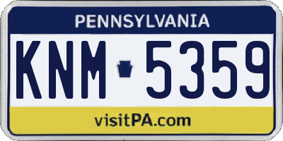 PA license plate KNM5359