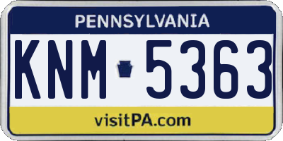 PA license plate KNM5363
