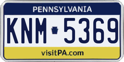 PA license plate KNM5369
