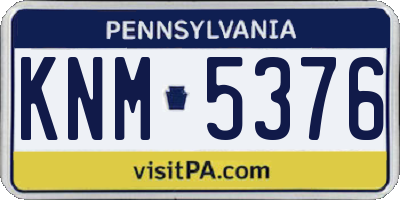 PA license plate KNM5376