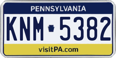 PA license plate KNM5382