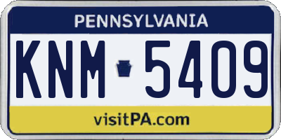 PA license plate KNM5409