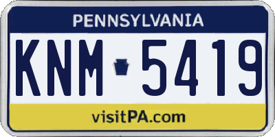 PA license plate KNM5419
