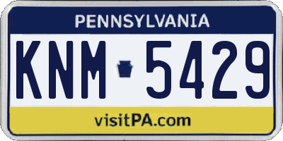 PA license plate KNM5429