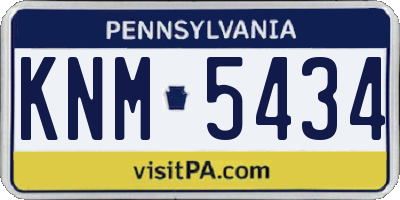 PA license plate KNM5434