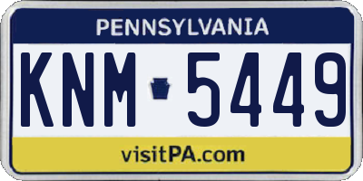 PA license plate KNM5449