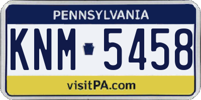 PA license plate KNM5458