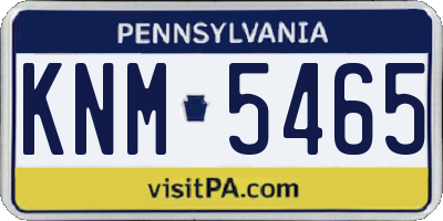 PA license plate KNM5465