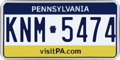 PA license plate KNM5474