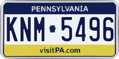 PA license plate KNM5496