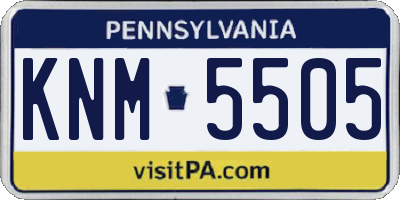 PA license plate KNM5505