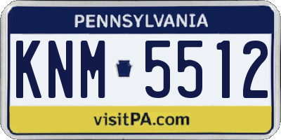 PA license plate KNM5512