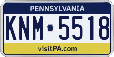 PA license plate KNM5518