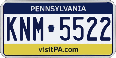 PA license plate KNM5522