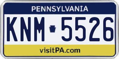 PA license plate KNM5526