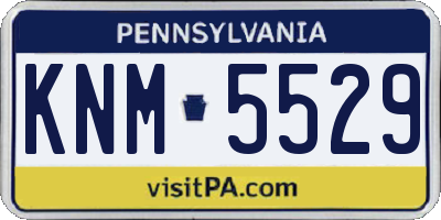 PA license plate KNM5529