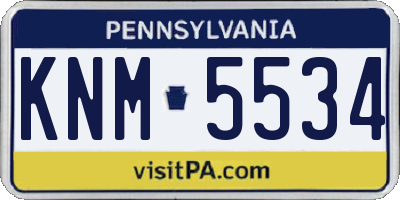 PA license plate KNM5534