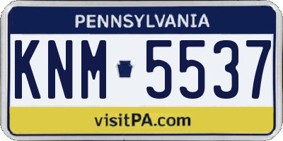 PA license plate KNM5537