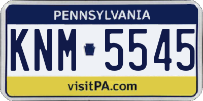 PA license plate KNM5545