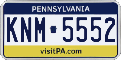 PA license plate KNM5552