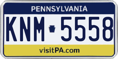 PA license plate KNM5558