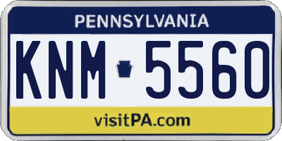 PA license plate KNM5560