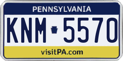 PA license plate KNM5570