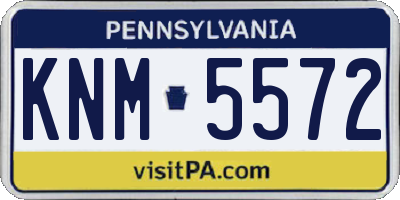 PA license plate KNM5572