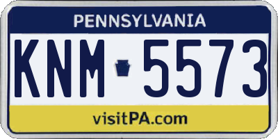 PA license plate KNM5573