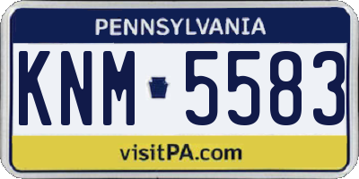 PA license plate KNM5583