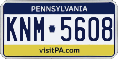 PA license plate KNM5608
