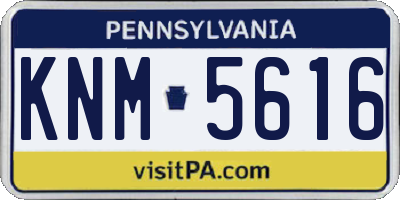 PA license plate KNM5616
