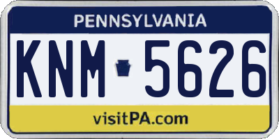 PA license plate KNM5626