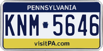 PA license plate KNM5646