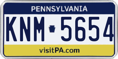 PA license plate KNM5654