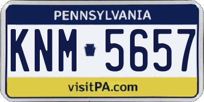 PA license plate KNM5657