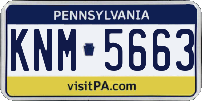 PA license plate KNM5663