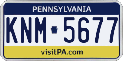 PA license plate KNM5677