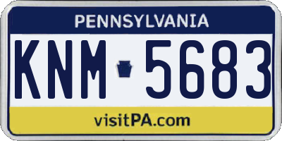 PA license plate KNM5683