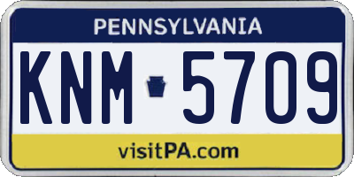 PA license plate KNM5709