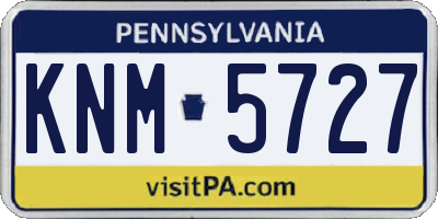 PA license plate KNM5727