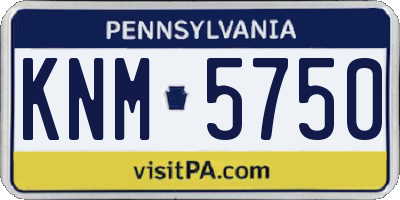 PA license plate KNM5750