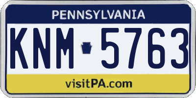 PA license plate KNM5763